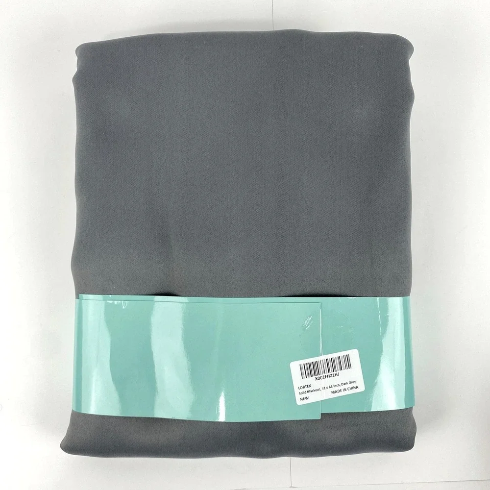 New Lordtex Grommet Blackout Curtains 42 x 63 Dark Grey Two Panels Smooth Fabric